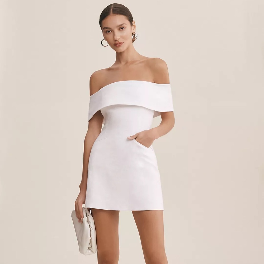 BHLDN Ingrid Off-The-Shoulder Mini Dress